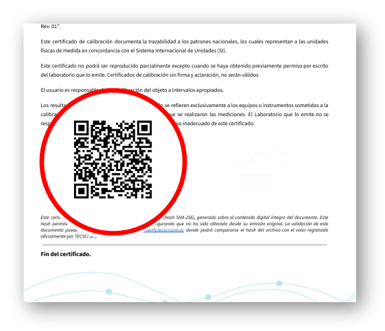 QR que direcciona hacia la version guardada por TECSI Cloud